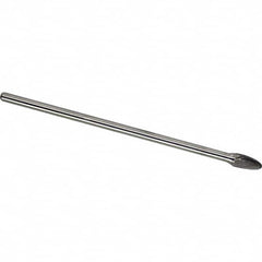 Made in USA - 1/2" Cut Diam, 0.2362" Shank Diam, Tree with Radius Head Single Cut Burr - Carbide, 25mm LOC, 175mm OAL - Americas Industrial Supply