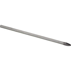 Made in USA - 1/4" Cut Diam, 1/4" Shank Diam, Flame Head Single Cut Burr - Carbide, 1/2" LOC, 6" OAL - Americas Industrial Supply