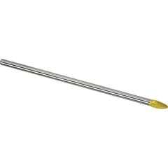 Made in USA - 5/16" Cut Diam, 1/4" Shank Diam, Flame Head Single Cut Burr - Carbide, 3/4" LOC, 6" OAL - Americas Industrial Supply