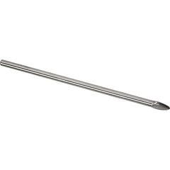 Made in USA - 1/4" Cut Diam, 1/4" Shank Diam, Flame Head Single Cut Burr - Carbide, 1/2" LOC, 6" OAL - Americas Industrial Supply
