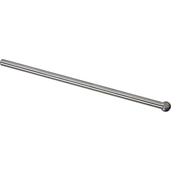Made in USA - 6mm Cut Diam, 0.2362" Shank Diam, Ball Head Single Cut Burr - Carbide, 5mm LOC, 155mm OAL - Americas Industrial Supply