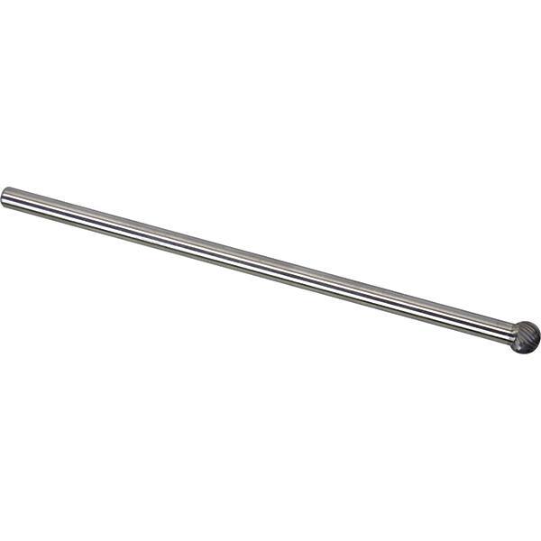 Made in USA - 9.5mm Cut Diam, 0.2362" Shank Diam, Ball Head Single Cut Burr - Carbide, 8mm LOC, 158mm OAL - Americas Industrial Supply