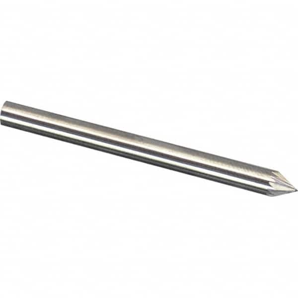 Made in USA - 3mm Cut Diam, 0.1181" Shank Diam, Cone Head Double Cut Burr - Carbide, 2.5mm LOC, 38mm OAL - Americas Industrial Supply