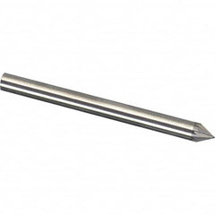 Made in USA - 1/8" Cut Diam, 1/8" Shank Diam, Cone Head Chipbreaker Cut Burr - Carbide, 3/32" LOC, 1-1/2" OAL - Americas Industrial Supply