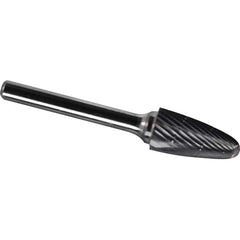 Made in USA - 1/2" Cut Diam, 0.2362" Shank Diam, Tree with Radius Head Chipbreaker Cut Burr - Carbide, 19mm LOC, 64mm OAL - Americas Industrial Supply