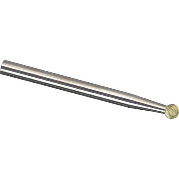 Made in USA - 3mm Cut Diam, 0.1181" Shank Diam, Ball Head Chipbreaker Cut Burr - Carbide, 2.5mm LOC, 38mm OAL - Americas Industrial Supply