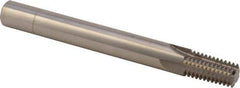 Scientific Cutting Tools - 1/4-18, 3/8-18 Thread, 3/8" Shank Diam, Bright Coating, Solid Carbide Straight Flute Thread Mill - 4 Flutes, 3-1/2" OAL, 1/4" Min Noml Diameter - Americas Industrial Supply