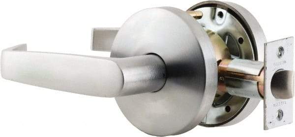 Falcon - Privacy Lever Lockset for 1-3/8 to 1-7/8" Thick Doors - 2-3/4" Back Set, Stainless Steel, Satin Chrome Finish - Americas Industrial Supply