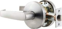 Falcon - Classroom Lever Lockset for 1-3/8 to 1-7/8" Thick Doors - 2-3/4" Back Set, 6 Pin C Keyway Cylinder, Stainless Steel, Satin Chrome Finish - Americas Industrial Supply