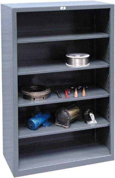 Strong Hold - 4 Shelf, 1,200 Lb. Capacity, Closed Shelving System - 48 Inch Wide x 24 Inch Deep x 72 Inch High, Dark Gray - Americas Industrial Supply