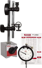 SPI - 0.001" Graduation, Dial Indicator & Base Kit - 2-1/4" Base Length x 2" Base Width x 2-1/8" Base Height - Americas Industrial Supply