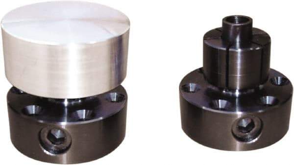 Mitee-Bite - 0.71 to 1.12" Expansion Diam, 4,000 Lb Holding Force, M4 Mounting Screw, M12 Center Screw, Steel ID Expansion Clamps - 1.968" Flange Diam, 3/4" Flange Thickness, 1.55" Mount Hole Diam, 6 Mount Holes, 1.625" Overall Height, 49 Ft/Lb Torque - Americas Industrial Supply