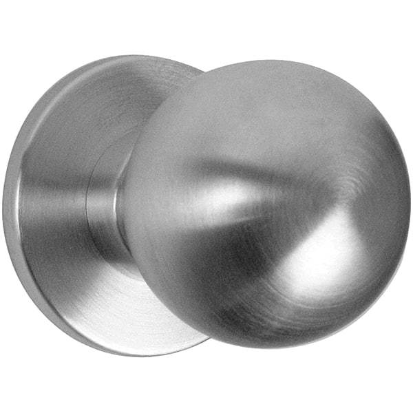 Falcon - 1-3/8 to 1-7/8" Door Thickness, Satin Chrome Passage Knob Lockset - 2-3/4" Back Set, Stainless Steel - Americas Industrial Supply