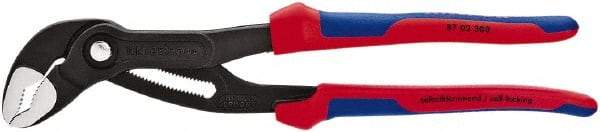 Knipex - 12" OAL, 2-3/4" Max Capacity, 30 Position Water Pump Tongue & Groove Pliers - V-Jaws, Ergo Dual Component Cushion Grip Handles - Americas Industrial Supply