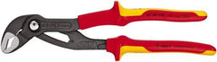 Knipex - 10" OAL, 2" Max Capacity, 24 Position Pipe Wrench Tongue & Groove Pliers - V-Jaws, Insulated Handles - Americas Industrial Supply