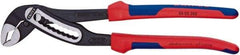 Knipex - 12" OAL, 2-3/4" Max Capacity, 9 Position Water Pump Tongue & Groove Pliers - V-Jaws, Comfort Grip Handles - Americas Industrial Supply