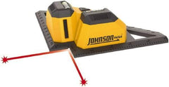 Johnson Level & Tool - 2 Beam 20' (Interior) Max Range Line Laser Level - Red Beam, 1/4" at 20' Accuracy, 6" Long x 6" Wide x 2" High, Battery Included - Americas Industrial Supply