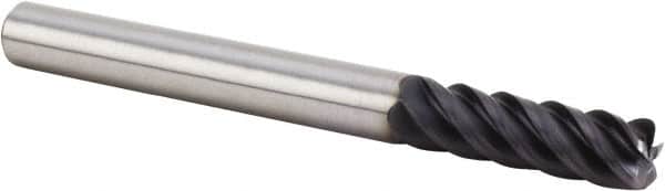 Kennametal - 1/2", 5 Flute, Single End, Solid Carbide, 0.06" Corner Radius End Mill - 4" OAL, 43° Helix, Right Hand Flute, 1-1/2" LOC, Right Hand Cut - Americas Industrial Supply