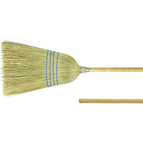 Light Industrial Upright Broom, Corn and Fiber Fill, 57″ Overall Length - Americas Industrial Supply