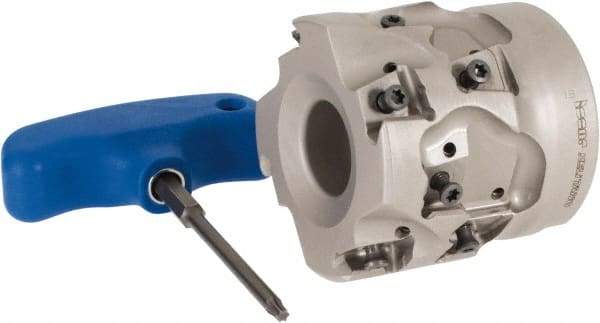 Iscar - 12 Inserts, 2-1/2" Cut Diam, 1" Arbor Diam, 1.41" Max Depth of Cut, Indexable Square-Shoulder Face Mill - 0/90° Lead Angle, 2.362" High, T490 LN.. 1306 Insert Compatibility, Through Coolant, Series Helitang - Americas Industrial Supply