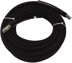 Value Collection - 50' Long, 3/8" Fitting, Male Rigid x Male Swivel Fitting, -40 to 310°F, Synthetic Rubber High Temp & High Pressure Hose - 3/8" Inside x 5/8" Outside Diam, Black, 3,000 psi - Americas Industrial Supply
