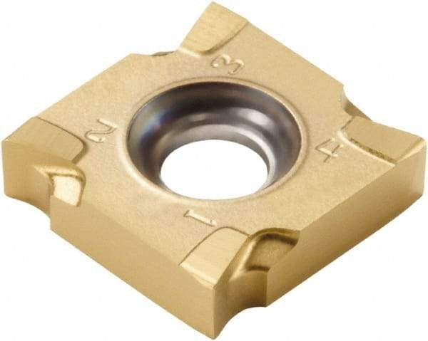 Seco - SNHQ120416 M07 Grade F40M Carbide Milling Insert - TiAlN/TiN Finish, 0.157" Thick, 1/2" Inscribed Circle, 1/16" Corner Radius - Americas Industrial Supply