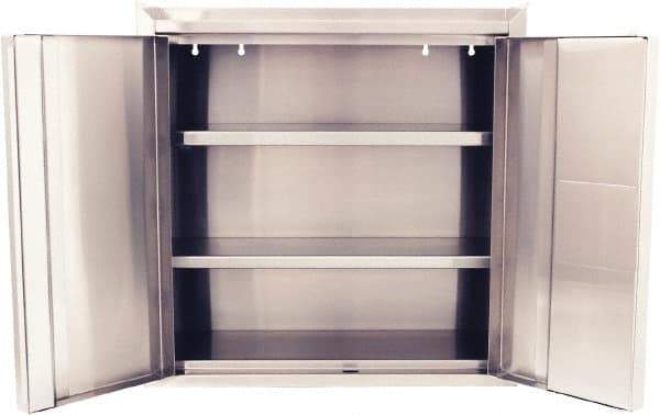 Jamco - 2 Shelf Wall Storage Cabinet - Stainless Steel, 30" Wide x 12" Deep x 30" High - Americas Industrial Supply