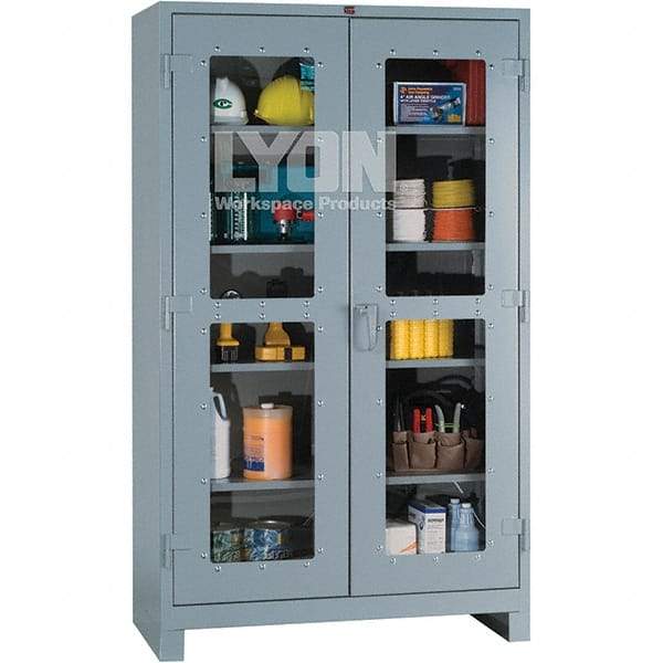 Lyon - 4 Shelf Visible Storage Cabinet - Steel, 48" Wide x 24" Deep x 82" High, Dove Gray - Americas Industrial Supply