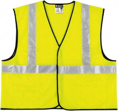 MCR Safety - Size M Flame Resistant/Retardant Lime Solid General Purpose Vest - 24" Chest, ANSI 107-2015, Hook & Loop Closure, 3 Pockets, Polyester - Americas Industrial Supply