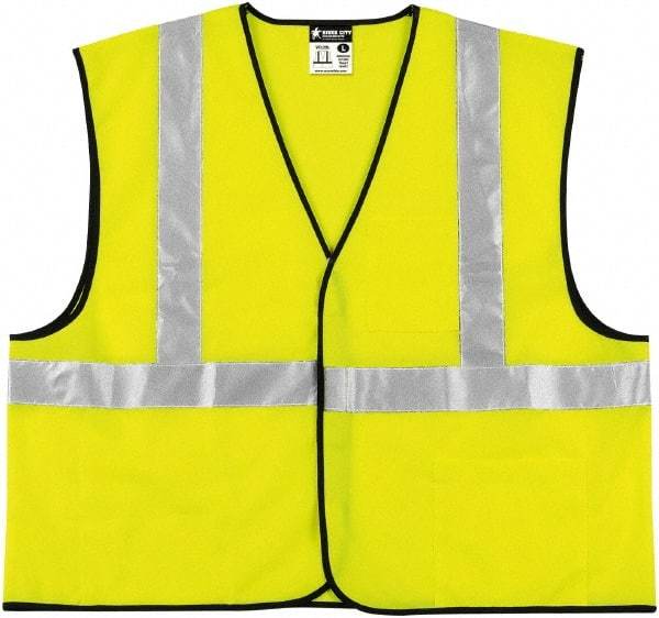 MCR Safety - Size 4XL Flame Resistant/Retardant Lime Solid General Purpose Vest - 28.4" Chest, ANSI 107-2015, Hook & Loop Closure, 3 Pockets, Polyester - Americas Industrial Supply