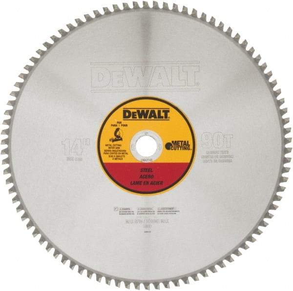 DeWALT - 14" Diam, 1" Arbor Hole Diam, 90 Tooth Wet & Dry Cut Saw Blade - Carbide-Tipped, Standard Round Arbor - Americas Industrial Supply