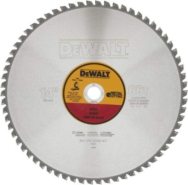 DeWALT - 14" Diam, 1" Arbor Hole Diam, 66 Tooth Wet & Dry Cut Saw Blade - Carbide-Tipped, Standard Round Arbor - Americas Industrial Supply