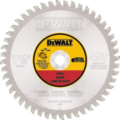 DeWALT - 7-1/4" Diam, 5/8" Arbor Hole Diam, 48 Tooth Wet & Dry Cut Saw Blade - Carbide-Tipped, Standard Round Arbor - Americas Industrial Supply