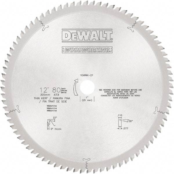 DeWALT - 6-3/4" Diam, 20mm Arbor Hole Diam, 40 Tooth Wet & Dry Cut Saw Blade - Carbide-Tipped, Standard Round Arbor - Americas Industrial Supply