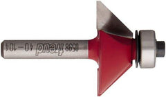 Freud - 1-11/32" Cut Diam, 1/2" Length of Cut, 2 Flute Chamfer Edge Profile Router Bit - Carbide-Tipped, 1/4" Shank Diam, 2-3/16" OAL, Proprietary Coating - Americas Industrial Supply