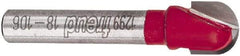 Freud - 3/8" Cut Diam, 3/8" Length of Cut, 0 Flute Round Nose Edge Profile Router Bit - Carbide-Tipped, 1/4" Shank Diam, 1-13/16" OAL, Proprietary Coating - Americas Industrial Supply