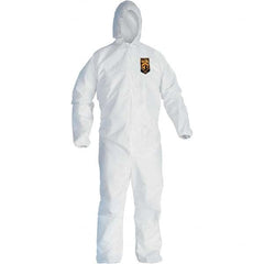 KleenGuard - Size XL Film Laminate General Purpose Coveralls - White, Zipper Closure, Elastic Cuffs, Elastic Ankles, Serged Seams - Americas Industrial Supply
