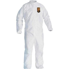 KleenGuard - Size 5X/6XL Film Laminate General Purpose Coveralls - White, Zipper Closure, Elastic Cuffs, Elastic Ankles, Serged Seams - Americas Industrial Supply