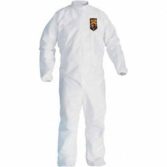 KleenGuard - Size XL Film Laminate General Purpose Coveralls - White, Zipper Closure, Elastic Cuffs, Elastic Ankles, Serged Seams - Americas Industrial Supply
