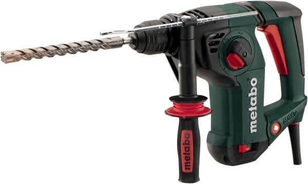 Metabo - 120 Volt 1-1/4" SDS Plus Chuck Electric Hammer Drill - 0 to 4,470 BPM, 0 to 1,150 RPM, Reversible - Americas Industrial Supply