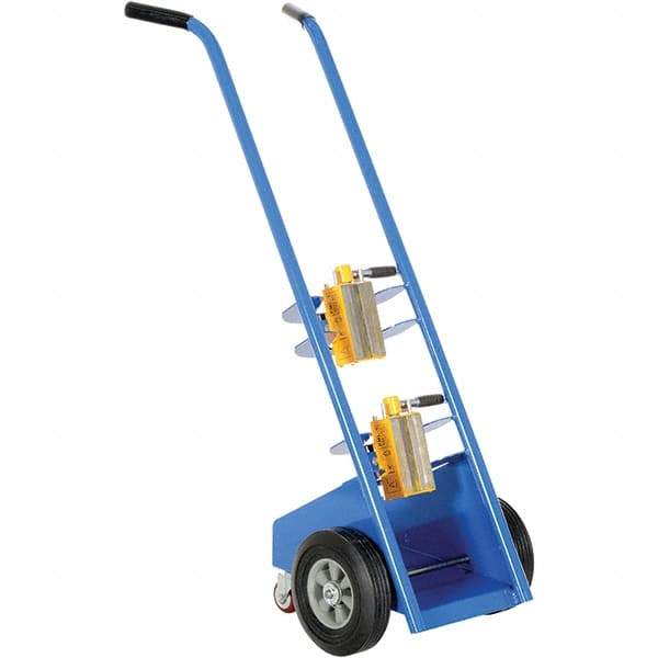 Vestil - 350 Lb Capacity 50" OAH Hand Truck - Dual Handle, Metal, Rubber Wheels - Americas Industrial Supply