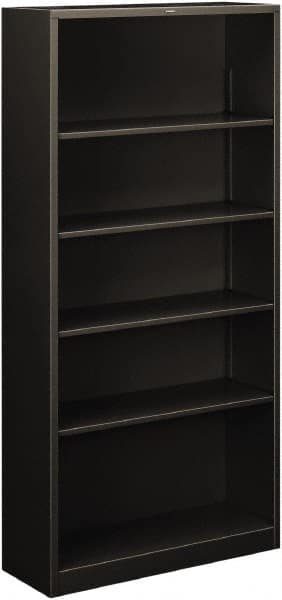 Hon - 5 Shelf, 71" High x 34-1/2" Wide Bookcase - 12-5/8" Deep, Steel, Charcoal - Americas Industrial Supply