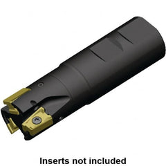 Kennametal - 1-1/2" Cut Diam, 15.5mm Max Depth of Cut, 1-1/4" Shank Diam, 4.53" OAL, Indexable Square Shoulder End Mill - LNGU15T608SRGE Inserts, Weldon Shank, 0° Lead Angle, Series MILL 4-15 - Americas Industrial Supply