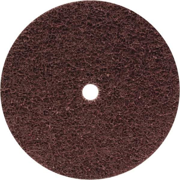 WALTER Surface Technologies - 4-1/2" Medium Grade Aluminum Oxide Deburring Disc - 7/16" Center Hole, Hook & Loop Connection, Maroon, 11,000 Max RPM - Americas Industrial Supply
