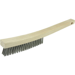 Plater's Brush, Stainless Steel Fill, 3 × 19 Rows, Curved Handle - Americas Industrial Supply