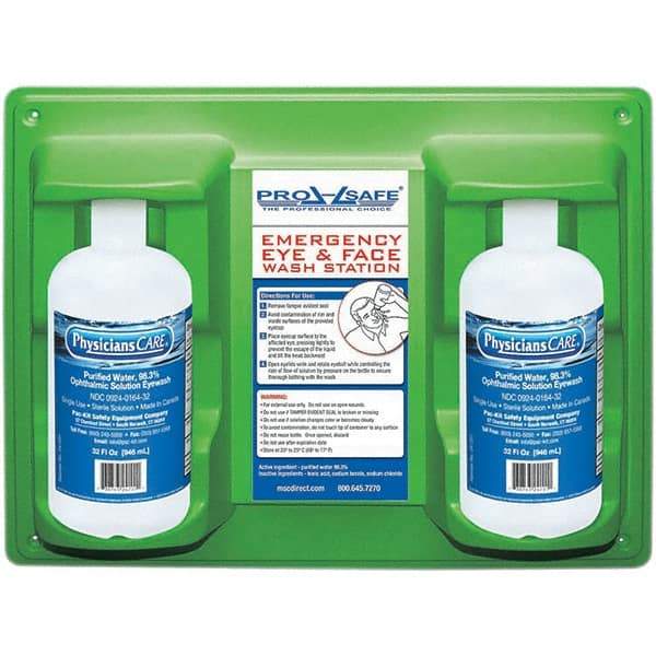 PRO-SAFE - 32 oz, Disposable Eyewash Double Station - Approved by FDA - Americas Industrial Supply