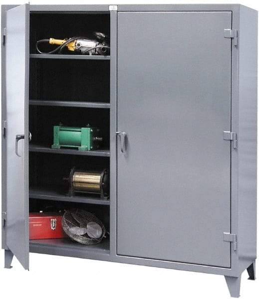 Strong Hold - 6 Shelf Locking Storage Cabinet - Steel, 72" Wide x 24" Deep x 66" High, Dark Gray - Americas Industrial Supply