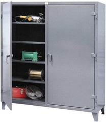 Strong Hold - 6 Shelf Locking Storage Cabinet - Steel, 60" Wide x 24" Deep x 66" High, Dark Gray - Americas Industrial Supply