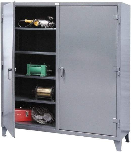 Strong Hold - 6 Shelf Locking Storage Cabinet - Steel, 36" Wide x 24" Deep x 66" High, Dark Gray - Americas Industrial Supply