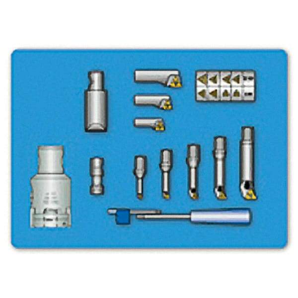 Iscar - 0.236" Min Diam Smallest Bar, 0.866" Min Diam Largest Bar, Indexable Boring Bar Set - TPGX, WCGT Insert, KITI BHEI Toolholder, 21mm Max Bore Depth - Americas Industrial Supply